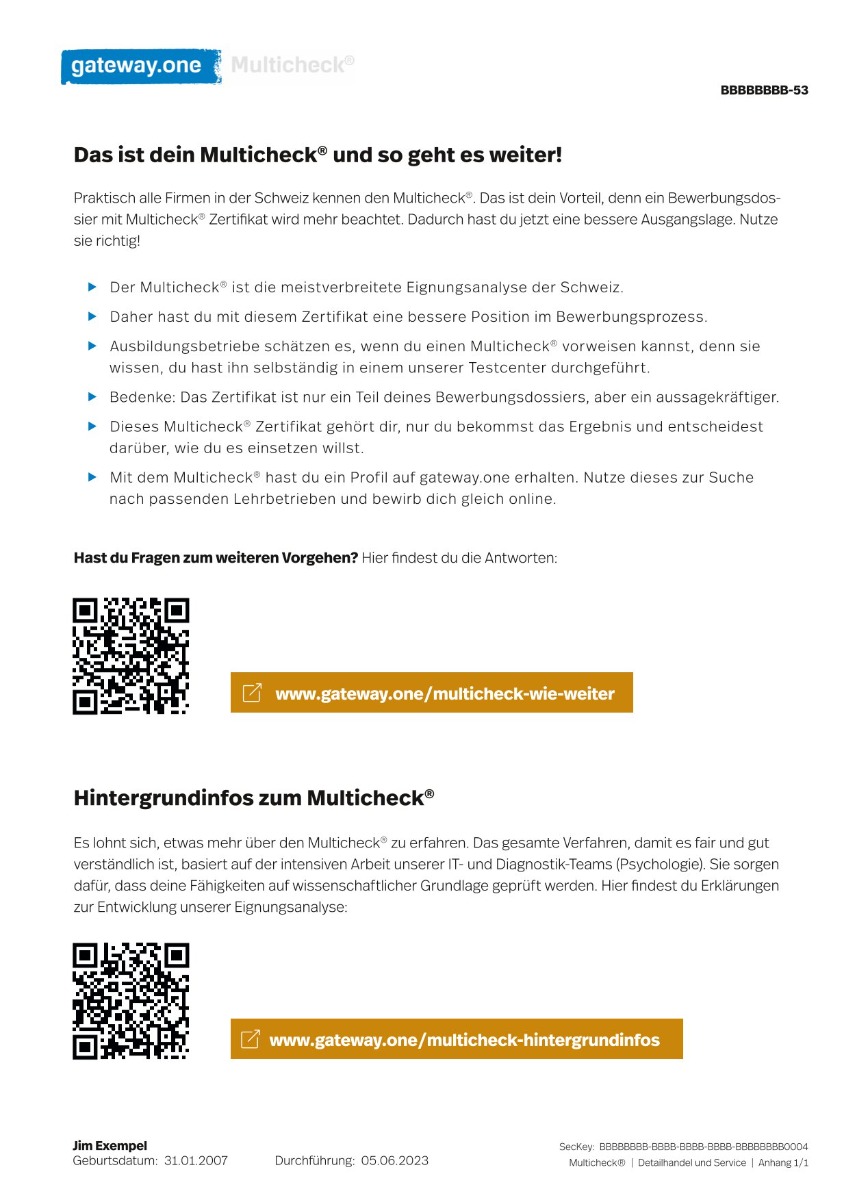 Prüfungssimulationen 1 und 2 (Detailhandel/Service)