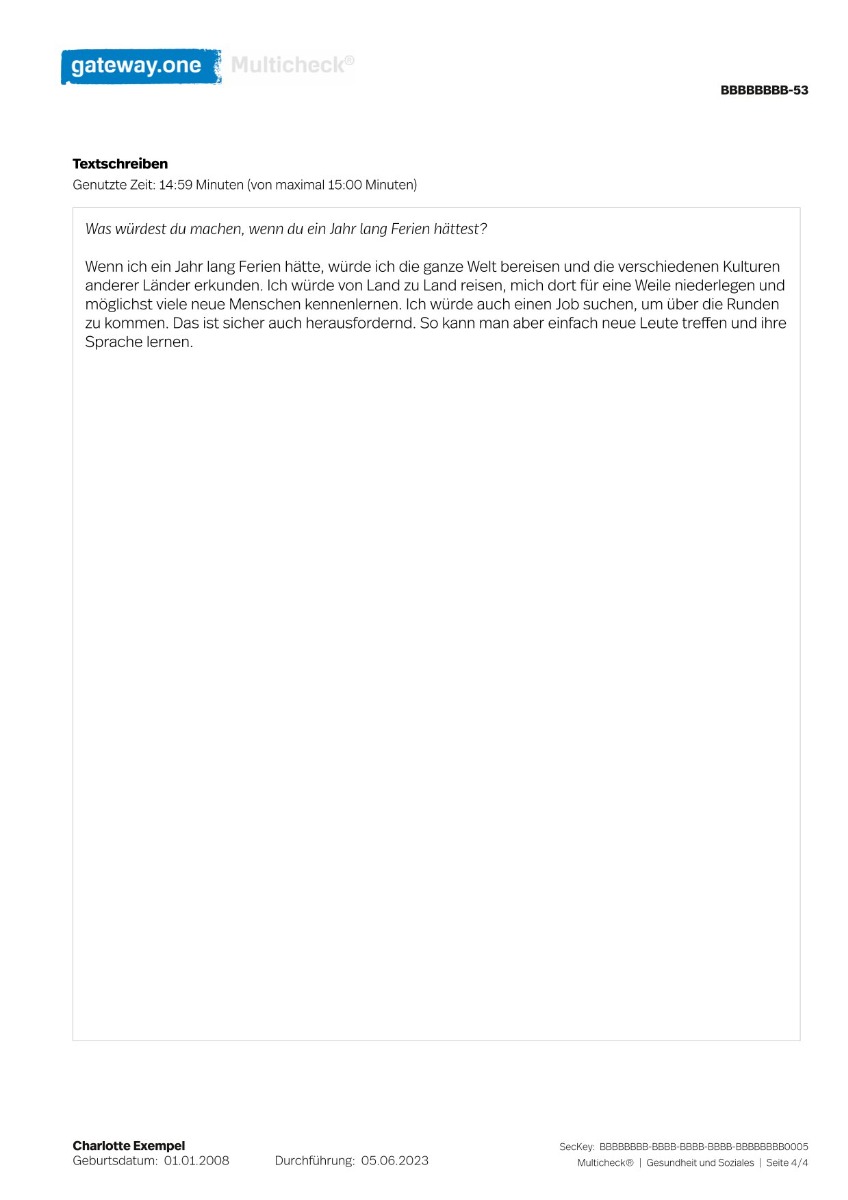 Prüfungssimulationen 1 und 2 (Gesundheit/Sozial)