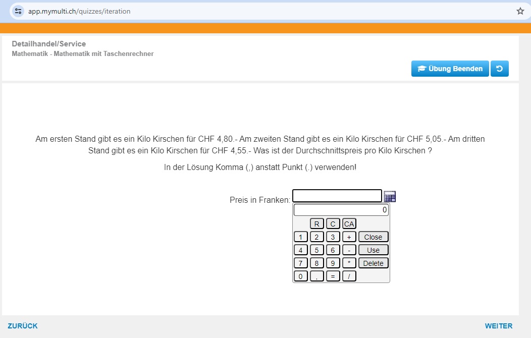 Prüfungssimulationen 1 und 2 (Detailhandel/Service)