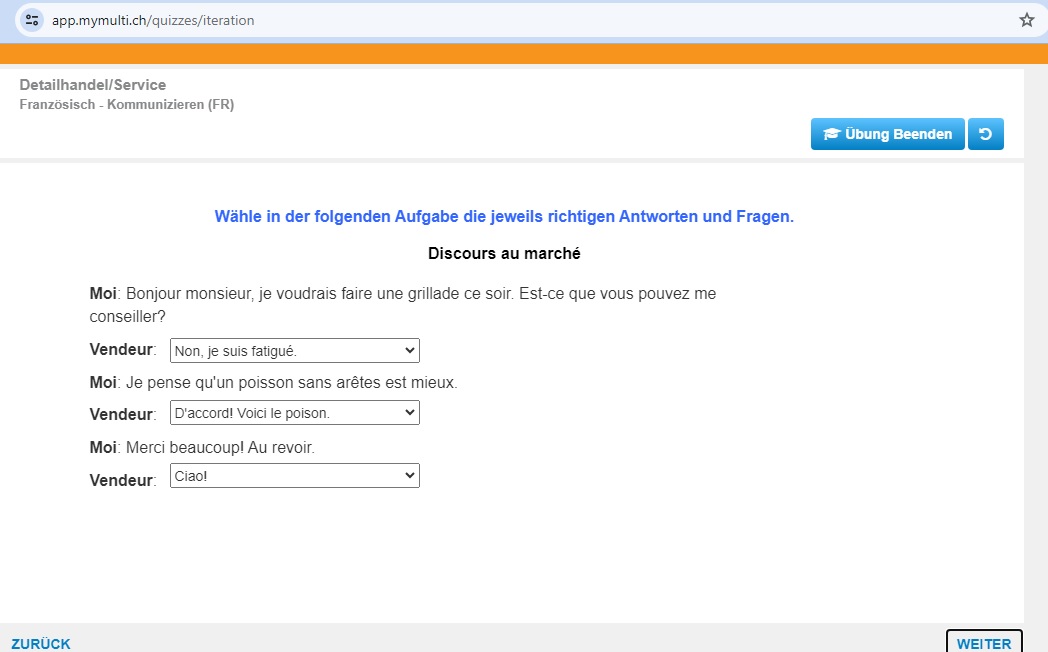 Prüfungssimulationen 1 und 2 (Detailhandel/Service)