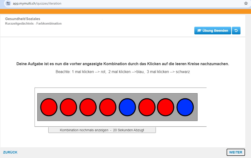 Mymulti Trainingsbereich (Gesundheit/Sozial)