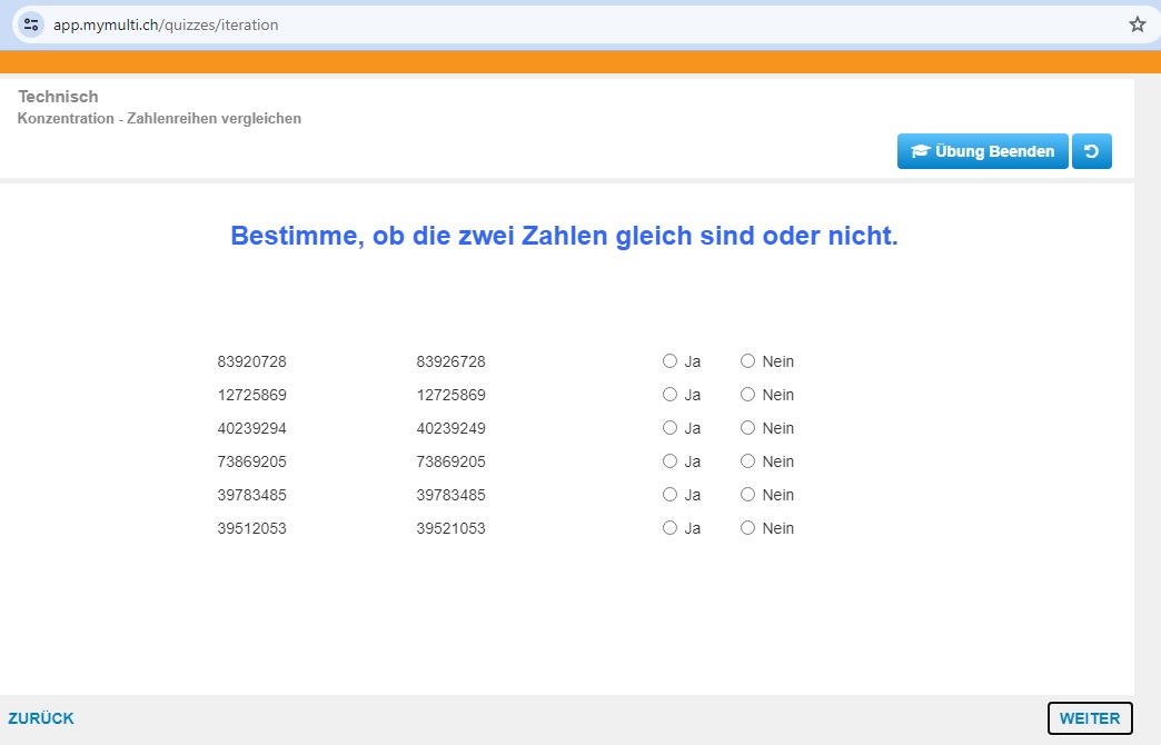 Mymulti Trainingsbereich (Technisch)