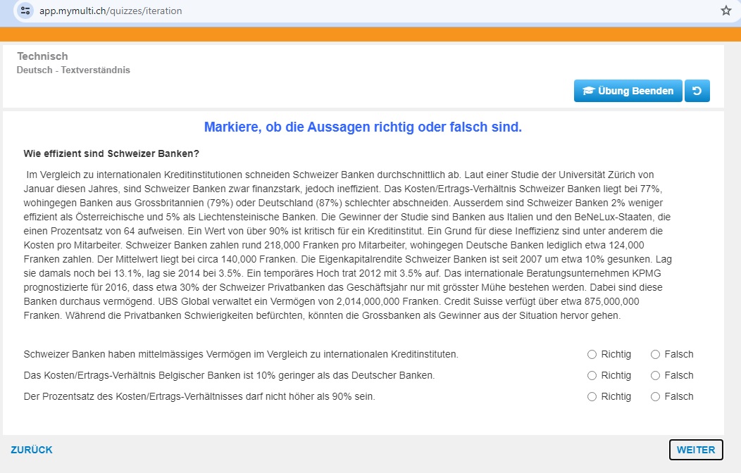Mymulti Trainingsbereich (Technisch)