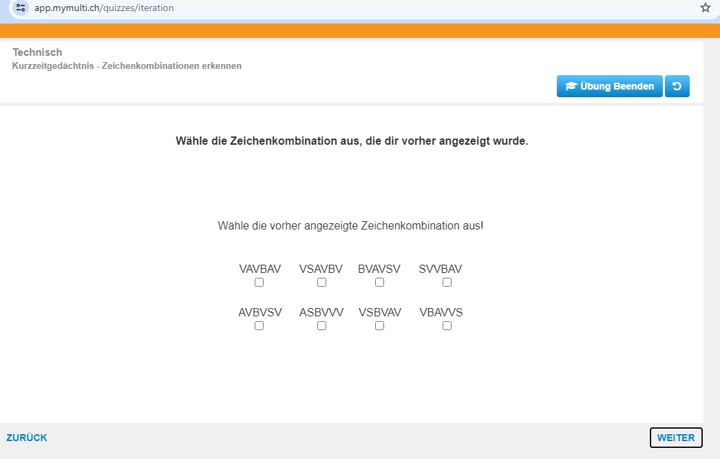 Mymulti Trainingsbereich (Technisch)